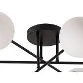 Emibig Plafondlamp Glassy, dimbaar, zwart, Woon-/ Eetkamer, Glas, Modern, plafondlamp