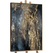 YS Canvas schilderij landschapsformaat handgeschilderd azuur blauw abstract – -Art Gallery – Rustgevende wanddecoratie voor woonkamer – Modern schilderij voor slaapkamer en hal