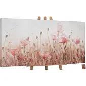 YS Canvas schilderij groot handgeschilderd april lente natuur – -Art Gallery – Frisse wanddecoratie voor woonkamer – Modern schilderij voor slaapkamer en hal