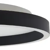 LUCANDE LED-plafondlamp Rotundo, dimbaar, zwart, Woon-/ Eetkamer, Kunststof, Modern, LED plafondlamp