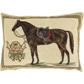 Newport gobelin kussen paard zadel rood 30x45cm