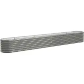 vidaXL Plantenbak 332x40x36 cm gegalvaniseerd staal grijs