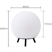 LINDBY LED oplaadbare tafellamp Aurilia, zwart/wit, ijzer, IP44 Aurilia , dimbaar, zwart, Kunststof, Modern