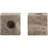 101 Copenhagen Cube Kandelaar Silver Travertine