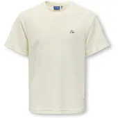 Only & Sons JUNIOR badstof T-shirt ecru Effen - maat 134/140
