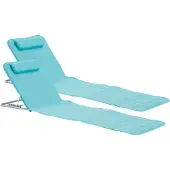 En.casa Strandmat Cellorigo met rugleuning set van 2 turquoise