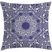 Abakuhaus Kussenhoes – Dubbelzijdig bedrukt – 60x60 cm – Creme Blauw