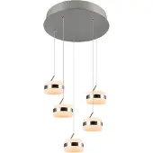 TRIO Hanglamp Dios, dimbaar, alu / grijs / zink, Woon-/ Eetkamer, metaal, Modern
