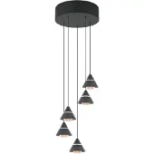 TRIO Hanglamp Romeo, zwart, Woon-/ Eetkamer, metaal, Modern