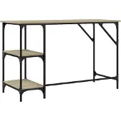 vidaXL Bureau 120x50x75 cm metaal en bewerkt hout sonoma eikenkleurig
