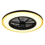 RL LIVE YOUR LIGHT REALITY VARPULA - Ventilator - Zwart-goud - incl. 1x SMD 28 W - Afstandsbediening - Geintegreerde dimmer - Traploos instelbare lichtkleur - Zomer- en wintermodus - 6 snelheidsniveaus