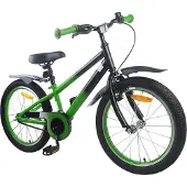vidaXL - Kinderfiets - 18 - Inch - voor - 5-7 - jaar - oud - Groen - Zwart