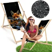 AllBags Houten Ligstoel Zwart - Comfortabel & Duurzaam voor Tuin & Strand
