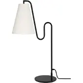 Globen Lighting Tafellamp Lou, wit / opaal, Woon-/ Eetkamer, Textiel / Stof / Zijde, Design, Tafellamp