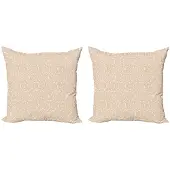 Abakuhaus Beige Kussenhoes Set – 2x45x45 cm – Dubbelzijdig bedrukt