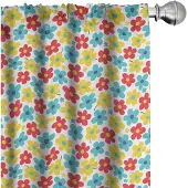 Abakuhaus Bloemen Gordijnen – 2x75x175 cm – Mikrofaser, Veelkleurig