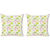 Abakuhaus Kussenhoes – 2x 45x45 cm – Doodle Stripes Dots – microvezel