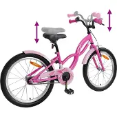 vidaXL Kinderfiets 18 Inch voor 5-7 jaar oud Donkerroze