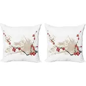 Abakuhaus Bloemenkussenhoes Set – 2x 40x40 cm – Dubbelzijdig bedrukt