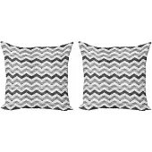 Abakuhaus Grijze Kussenhoezen Set 2x50x50 cm – Dubbelzijdig bedrukt – Microvezel
