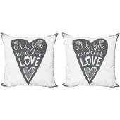 Abakuhaus Kussenhoezen Set – 2x 60x60 cm – Dubbelzijdig bedrukt – Grijs & Wit