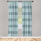 Abakuhaus Marokkaanse raamgordijnen – 2x75x175 cm – microvezel – bleek turkoois