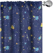 Abakuhaus Platz gordijnen – Galaxy Sterren – 2x75x245 cm – Oranje Blauw