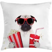 Abakuhaus Mops-kussenhoes – 40x40 cm – Bedrukt aan beide zijden, rits