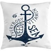 Abakuhaus Strandquote Kussenhoes – Dubbelzijdig bedrukt – 40×40 cm – Nachtblauw/Wit