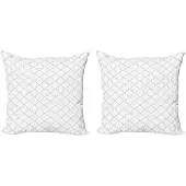 Abakuhaus Kussenhoes Set 2x 40x40 cm – Dubbelzijdig bedrukt – Wit/Grijs