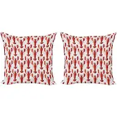 Abakuhaus Kussenhoes Set Hummer – 2x45x45 cm – Dubbelzijdig Digitaaldruk