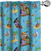 Abakuhaus Pirates gordijnen – 2x75x175 cm – microvezel, semi-verduisterend