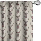 Abakuhaus Hirsch gordijnen – 2x75x225 cm – microvezel – Meerdere kleuren