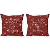 Abakuhaus Spreekwoord Kussenhoezen Set – 2x40x40 cm – Rood/Wit