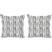 Abakuhaus Kussenhoes Set 2x40x40 cm – Dubbelzijdig Bedrukt