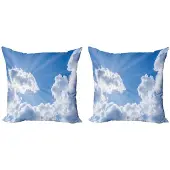 Abakuhaus kussenhoes – 40x40 cm – dubbelzijdig – blauw/wit