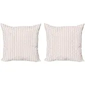 Abakuhaus Jaargang Kussensloop Set – 2x60x60 cm – Dubbelzijdig – Lichtroze/Wit