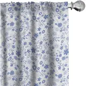 Abakuhaus Botanische Gordijnen – Kleine Bloemen – 2x75x245 cm – Violet