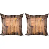 Abakuhaus Rustiek Kussenhoes 2x 40x40 – Dubbelzijdig bedrukt – Chocolade