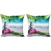 Abakuhaus Spa kussenhoesenset – varen groen – 45x45 cm – Dubbelzijdig