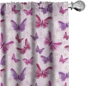 Abakuhaus Vlindergordijnen – 2-delige set 75x175 cm – Roze/Lila