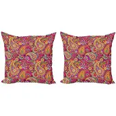 Abakuhaus Paisley Kussenhoezen Set – 2x50x50 cm – Dubbelzijdig bedrukt