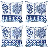 Abakuhaus Blauw-Wit Kussenhoes – Dubbelzijdig digitaal bedrukt 45x45 cm
