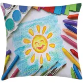 Abakuhaus Kussenhoes – Tweezijdig Bedrukt – 50x50 cm – Multi-kleur, Rits, Handgemaakt