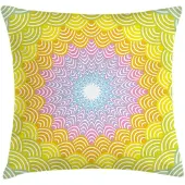 Abakuhaus Kussenhoes – vischubbenpatroon, ronde krans, veelkleurig, 45x45 cm