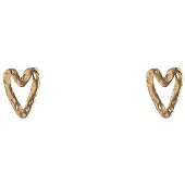Go Dutch Label Oorknoppen Hammered Heart Stud Goudkleurig