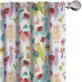 Abakuhaus Diergordijnen – Lama-bladeren – 2x75x245 cm – Microvezel