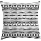 Abakuhaus Azteekse kussenhoes – Ikat-stijl – 50x50 cm – Zwart/Wit