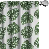 Abakuhaus Groene Blad Gordijnen – 2x75x245 cm – Mikrofaser – Halfdonker