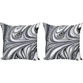 Abakuhaus Abstrakt Kussenhoes Set – 2x50x50 cm – Dubbelzijdig bedrukt – Grijs
